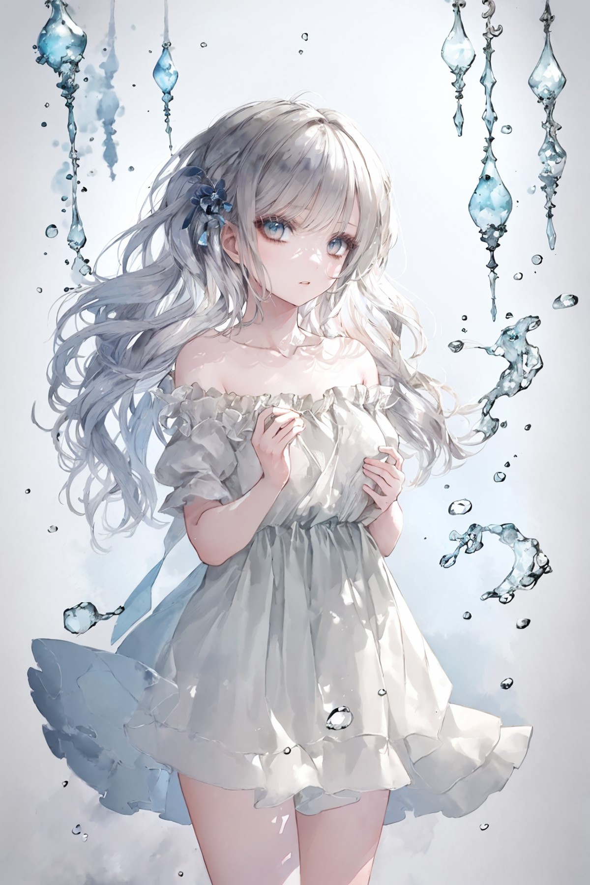 (masterpiece:1.1, highres:1.4) , 1 girl, watercolor style, (soft blending:1.2) , fluid colors, dreamy washes, delicate tex...